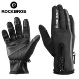 ROCKBROS Thermal Ski Gloves Men Women Winter Skiing Fleece Waterproof Snowboard Gloves Touch Screen Snow Motorcycle Warm Mittens