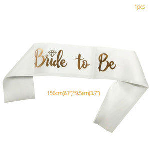 Bride To Be Satin Ribbon Sash with Diamond Ring Bachelorette Hen Party Sash for Wedding Party Bridal Shower Decoration Supplies