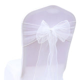 1pcs 18x275cm Organza Chair Sashes Bow Tie Band Knot Chair Cover Tulle For Wedding Banquet Christmas Event Party Decoration