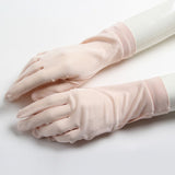 Elegant ladies high quality 100 silk knit gloves summer anti-UV thin section breathable sleep moisturizing gloves A60