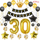 50 Birthday Party Decorations Adult 30 40 50 60 Years Decor Happy Birthday Banner Number Balloon Globos 50 Wedding Anniversary