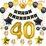 50 Birthday Party Decorations Adult 30 40 50 60 Years Decor Happy Birthday Banner Number Balloon Globos 50 Wedding Anniversary