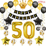 50 Birthday Party Decorations Adult 30 40 50 60 Years Decor Happy Birthday Banner Number Balloon Globos 50 Wedding Anniversary