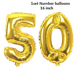 50 Birthday Party Decorations Adult 30 40 50 60 Years Decor Happy Birthday Banner Number Balloon Globos 50 Wedding Anniversary