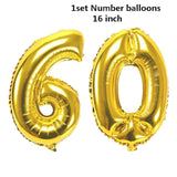 50 Birthday Party Decorations Adult 30 40 50 60 Years Decor Happy Birthday Banner Number Balloon Globos 50 Wedding Anniversary