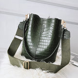 DIDA BEAR Crocodile Crossbody Bag For Women Shoulder Bag Brand Designer Women Bags Luxury PU Leather Bag Bucket Bag Handbag