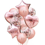 Rose Gold Party Decorations Heart Foil Balloon Number Balloon Confetti Helium Balloon Wedding Birthday Party Baby Shower Decor