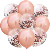 Rose Gold Party Decorations Heart Foil Balloon Number Balloon Confetti Helium Balloon Wedding Birthday Party Baby Shower Decor