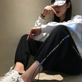 Korean Style Ulzzang High Waist Solid Loose Harem Pant Women Jogger Sweatpants Casual Cargo Trousers Female Street Wear