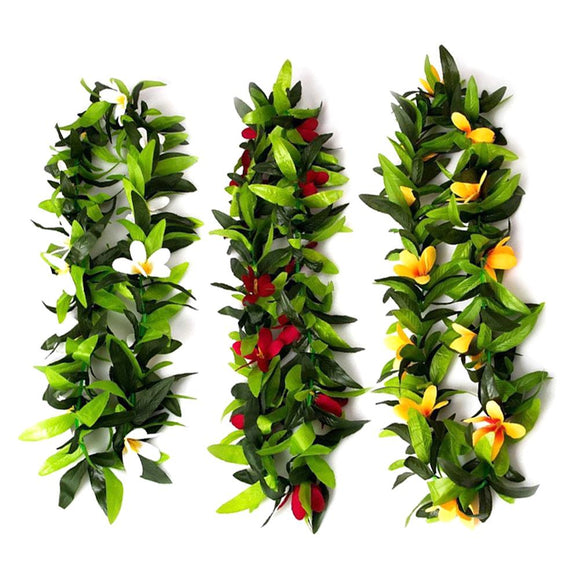 Colorful Hawaiian Leis Leaves Garland Necklace Hawaii Leaf Wreath Beach Holiday Party Dress Home Wedding Decoration