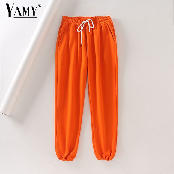 White casual joggers women cargo pants high waist womens joggers sweatpants korean sweat pants with pockets female joggers mujer