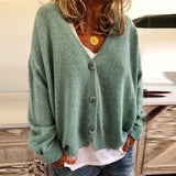 15 Candy colors Cardigan Sweater Women Autumn Button Sweaters Female casual Loose Long Sleeve Knitted Sweater 2019 winter outfit