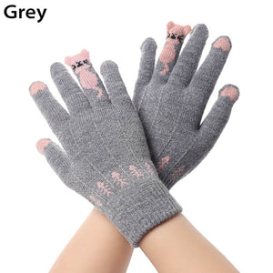 Glove Woman Winter Touch Screen Gloves Cut Knit Wool Gloves Mittens Thicken Warm Stretch Winter Gloves Guantes Invierno Mujer