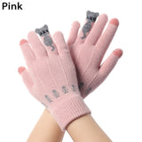 Glove Woman Winter Touch Screen Gloves Cut Knit Wool Gloves Mittens Thicken Warm Stretch Winter Gloves Guantes Invierno Mujer