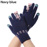 Glove Woman Winter Touch Screen Gloves Cut Knit Wool Gloves Mittens Thicken Warm Stretch Winter Gloves Guantes Invierno Mujer