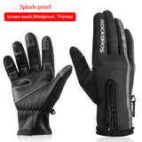 ROCKBROS Thermal Ski Gloves Men Women Winter Skiing Fleece Waterproof Snowboard Gloves Touch Screen Snow Motorcycle Warm Mittens