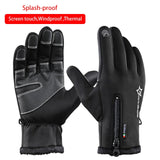 ROCKBROS Thermal Ski Gloves Men Women Winter Skiing Fleece Waterproof Snowboard Gloves Touch Screen Snow Motorcycle Warm Mittens