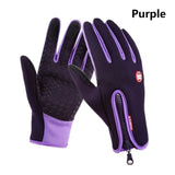 Winter Warm Ski Mens Gloves Women Cycling Touch Screen Waterproof Splash-proof Windproof Fashion Black Gloves Ladies Non-Slip