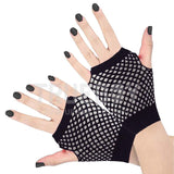 New Women Girls Mesh Gloves Short Wrist Gothic Punk Rock Costume Fancy Party Brides Mesh Fingerless Gloves