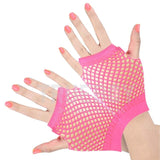 New Women Girls Mesh Gloves Short Wrist Gothic Punk Rock Costume Fancy Party Brides Mesh Fingerless Gloves