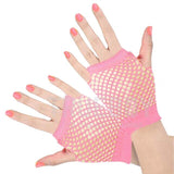 New Women Girls Mesh Gloves Short Wrist Gothic Punk Rock Costume Fancy Party Brides Mesh Fingerless Gloves