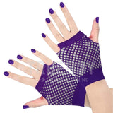 New Women Girls Mesh Gloves Short Wrist Gothic Punk Rock Costume Fancy Party Brides Mesh Fingerless Gloves