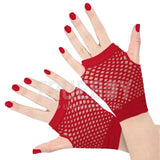 New Women Girls Mesh Gloves Short Wrist Gothic Punk Rock Costume Fancy Party Brides Mesh Fingerless Gloves