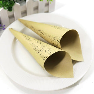 50pcs/lot Custom Wedding Confetti Cones Retro Kraft Paper Bouquet Candy Chocolate Placing Cones For wedding and party decoration