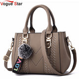 Embroidery Messenger Bags Women Leather Handbags Bags for Women 2020 Sac a Main Ladies hair ball Hand Bag L168