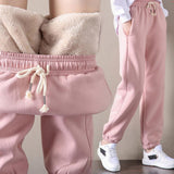 2019 Winter Women Gym Sweatpants Workout Fleece Trousers Solid Thick Warm Winter Female Sport Pants Running Pantalones Mujer