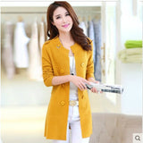 New Fashion Spring Autumn Women Sweater Cardigans Casual Warm Long Design Female Knitted Coat Cardigan Sweater Lady CA6877