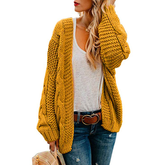 2020 Open Front Cardigan Sweaters Winter Autumn Woman Sweater Knitted Long Sleeve Cardigan Casual Outerwear Tops Cardigan Women