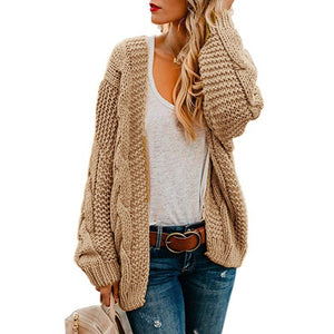 2020 Open Front Cardigan Sweaters Winter Autumn Woman Sweater Knitted Long Sleeve Cardigan Casual Outerwear Tops Cardigan Women