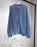 Super Chic Jumper Cardigan Autumn Women Sweater Women Wool Mohair Jumper Sweater with Buttons