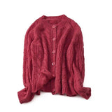 Super Chic Jumper Cardigan Autumn Women Sweater Women Wool Mohair Jumper Sweater with Buttons