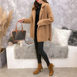 2019 new women knit cardigan  imitation mink cashmere coat autumn winter Korean loose Super soft candy color sweater female coat