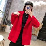 2019 new women knit cardigan  imitation mink cashmere coat autumn winter Korean loose Super soft candy color sweater female coat