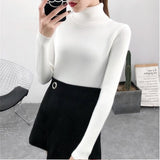 Bonjean Knitted Jumper Autumn Winter Tops turtleneck Pullovers Casual Sweaters Women Shirt Long Sleeve Short Tight Sweater Girls