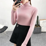 Bonjean Knitted Jumper Autumn Winter Tops turtleneck Pullovers Casual Sweaters Women Shirt Long Sleeve Short Tight Sweater Girls