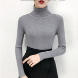 Bonjean Knitted Jumper Autumn Winter Tops turtleneck Pullovers Casual Sweaters Women Shirt Long Sleeve Short Tight Sweater Girls