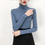 Bonjean Knitted Jumper Autumn Winter Tops turtleneck Pullovers Casual Sweaters Women Shirt Long Sleeve Short Tight Sweater Girls