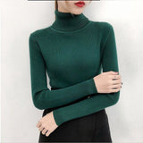 Bonjean Knitted Jumper Autumn Winter Tops turtleneck Pullovers Casual Sweaters Women Shirt Long Sleeve Short Tight Sweater Girls