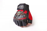 Skulls Rivet PU Leather Fingerless Gloves Men Women Fashion Hip Hop Women's Gym Punk Gloves Half Finger Men's Gloves