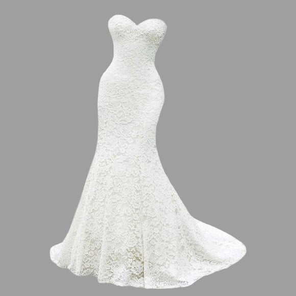 NBW108 robe de mariee Mermaid Lace Wedding Dress 2020 Sweetheart Wedding Gowns Bridal Simple vestido de noiva Custom Made Beach
