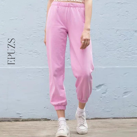 Casual pink harem pants women joggers fenale sweatpants streetwear cotton high waist pants ladies long trousers