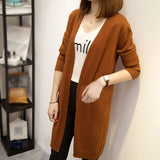 4 Colors New Autumn And Winter Loose Long Solid Color Casual Sweater Cardigan Knitted Long Sleeve Cardigan Coat