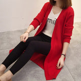 4 Colors New Autumn And Winter Loose Long Solid Color Casual Sweater Cardigan Knitted Long Sleeve Cardigan Coat