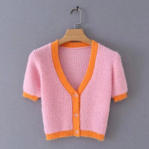 Sweater Women Fall 2019 Cropped Cardigan Knitted V Neck Sweater Ladies Streetwear Korean Kawaii Button Up Crop Cardigan Top