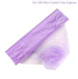 Huiran Sheer Crystal Organza Fabric Tulle Roll Girl Birthday Wedding Decor Event Party Favors Supplies Weding Party Accessories