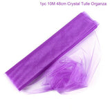 Huiran Sheer Crystal Organza Fabric Tulle Roll Girl Birthday Wedding Decor Event Party Favors Supplies Weding Party Accessories